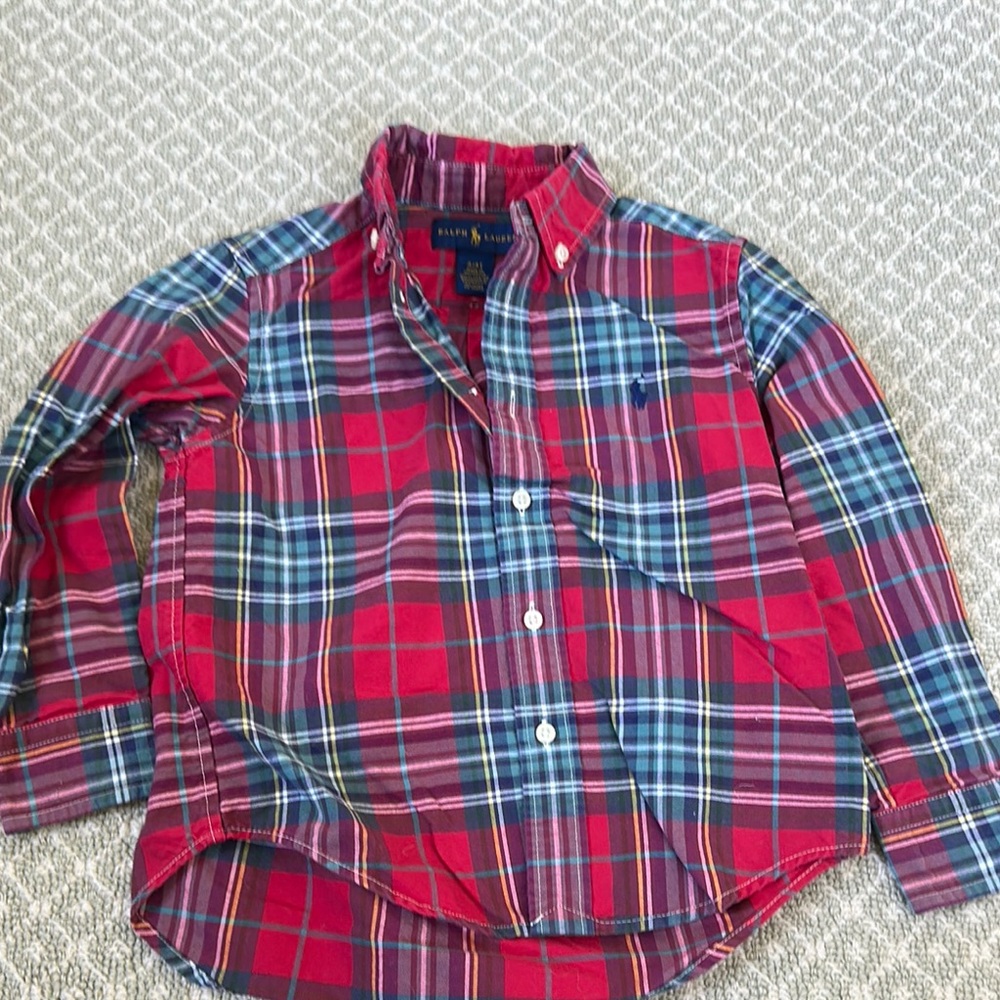 Ralph Lauren Red Plaid Button-Up Shirt